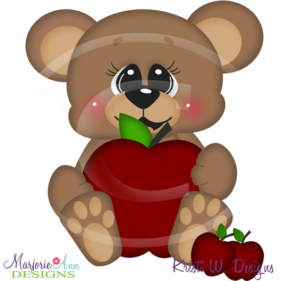Apple Of My Eye Bear SVG Cutting Files Includes Clipart - Click Image to Close
